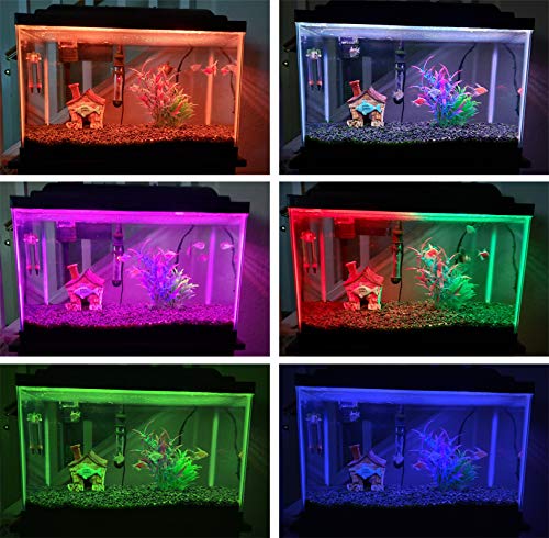 S SMIFUL LED Aquarium Light, RGB Submersible Fish Tank Lights Color Changing IP68 Waterproof Remote Control Sucker Hang Lights Background Wall Decor Lighting 11 inch