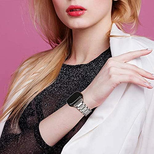 Bling Bands Compatible with fitbit Sense 2/Sense/Versa 4/Versa 3, Women Replacement Wristbands Dressy Luxurious Bracelet for Ladies
