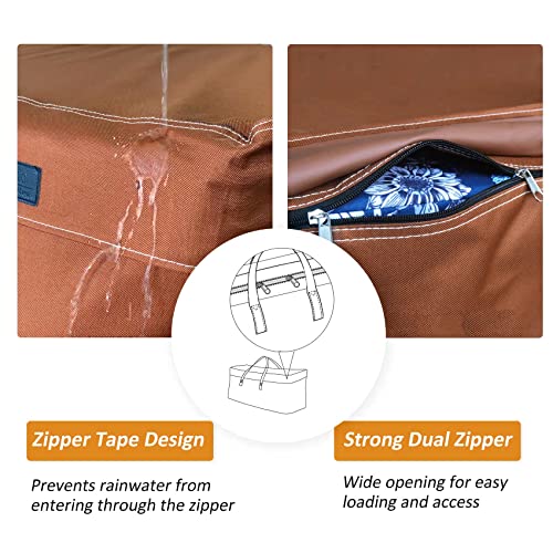 NettyPro Outdoor Patio Cushion Storage Bags Water-Resistant Large Storage Bag with Zipper and Handle for Patio Furniture Cushion Christmas Tree 7.5 Ft, 50 x 15 x 25 Inch, Brown