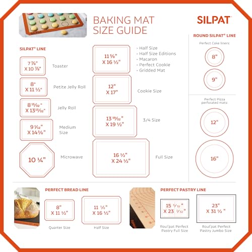 Silpat Premium Non-Stick Silicone Baking Mat, 3/4 Sheet, Cream