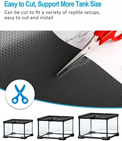 Bearded Dragon Tank Accessories, Reptile Terrarium Liner Substrate for Leopard Gecko, Snake, Lizard and Tortoise, Non-Adhesive Reptile Carpet Bedding for Reptile Tank, Black
