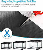 Bearded Dragon Tank Accessories, Reptile Terrarium Liner Substrate for Leopard Gecko, Snake, Lizard and Tortoise, Non-Adhesive Reptile Carpet Bedding for Reptile Tank, Black