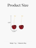 1 Pair Large Charming Cherry Drop Earrings - Vibrant and Playful Fashion Accessory for Women