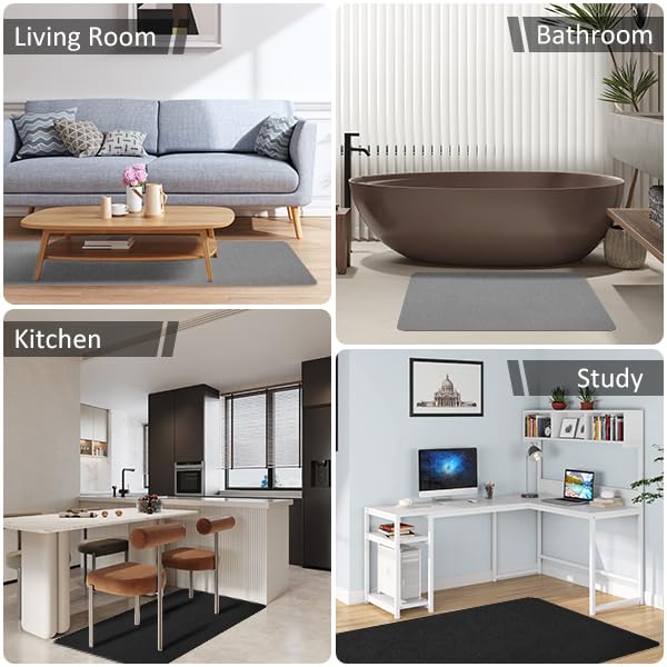 Office Chair Mat for Hardwood Floor&Tile,55"x35" Anti-Slip Desk Chair Mat,Low-Pile Mat,Multi-Purpose Hardwood Floor Protector for Office,Home (Black, 35 * 55IN)