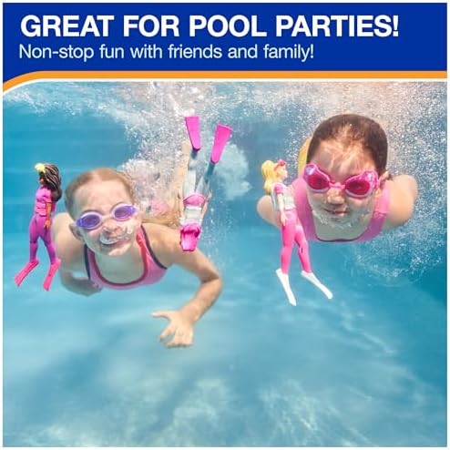 SwimWays Barbie Dive Characters 3-Pack, Swimming Pool Accessories & Kids Pool Toys, Pool Party Supplies & Water Toys for Kids Aged 5 & Up