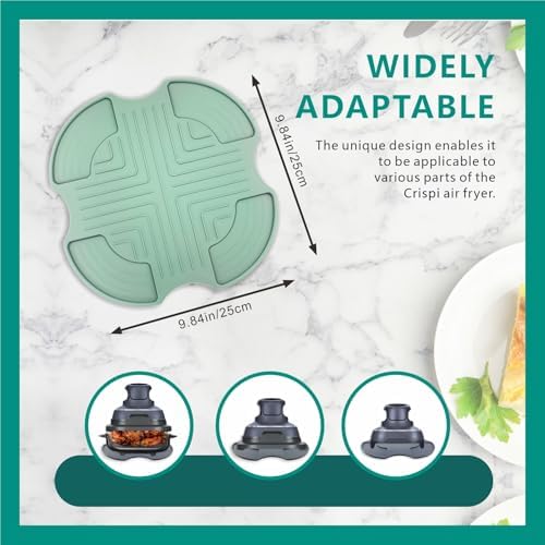 Silicone Heat Resistant mat for Ninja Crispi Air Fryer,Heat-Insulating Accessories Compatible with Ninja crispi FN101 containers,Kitchen Air Fryer Trivet (Sage Green)