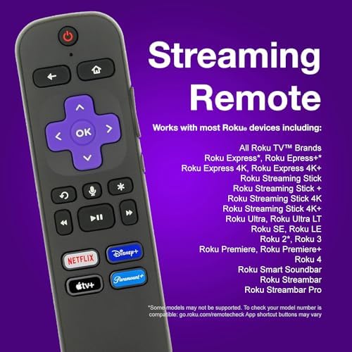 Replacement OEM RC-FA5 / RC-GZ1 Universal Streaming Stick Remote Control for Roku Stick RC-GZ1. with Voice. Works with HDMI Streaming Stick, Streaming Players, TVS. Replaces RC-GZ1. [RF]