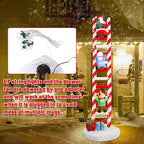Joliyoou 10FT Christmas Inflatable Decorations, Giant Lighted Ladder Blowups Climbed with Reindeer, Santa, Snowman, C7 String Lights for Xmas Winter Holiday Roofs Trees Balconies Decor