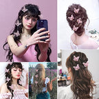 NAISIER Butterfly Hair Clips 15 Pieces 2.6 inch Lace Embroidery Flower Butterfly Hair Pins Hair Accessories for Halloween Cosplay Women Girls Hawaii Hair Clips.（Pink, 15 PCS)