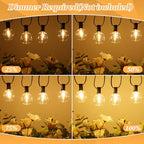 100ft Outdoor G50 LED Globe String Lights Dimmable Waterproof Shatterproof Light Strings with 52 Bulbs Connectable Commercial Hanging Lights for Christmas Patio House Backyard Balcony Party