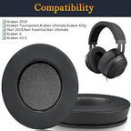 SOULWIT Cooling-Gel Ear Pads Cushions Replacement, for Razer Kraken 2019/Tournament Edition/Ultimate/Kitty, Earpads for Nari/Essential/Ultimate, Kraken X/V3 X Headset - Matte Black