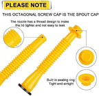 Godboy Gas Can Spout Replacement, Gas Can Nozzle, (5 Kit-Yellow) Flexible Pour Nozzle Suitable for Most 1/2/5/10 Gal Oil Cans, Fuel Can Spout Replacement