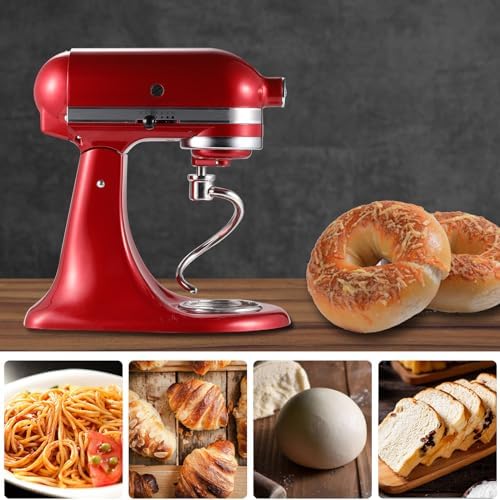 5 QT Dough Hook for KitchenAid Mixer, Stainless Steel Spiral Dough Hook Attachment for KitchenAid 4.5-5 Qt Tilt-Head Stand Mixers, Replacement Bread Hook Fits Models K45, KSM90, KSM150