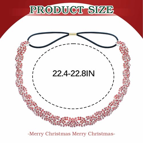 Fstrend Crystal Elastic Headband Valentine's Day Gold Headpieces Sparkle Rhinestone Hair Accessories Brithday Dating Head Chain for Women(Red A)