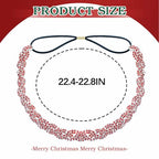 Fstrend Crystal Elastic Headband Valentine's Day Gold Headpieces Sparkle Rhinestone Hair Accessories Brithday Dating Head Chain for Women(Red A)