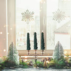 Fo32won LED Flameless Taper Candles Battery Operated with Remote and Timer, Set of 4 Christmas Real Wax Window Candlesticks with 3D Flame Wick, 10 Inches Flickering Christmas Candlesticks