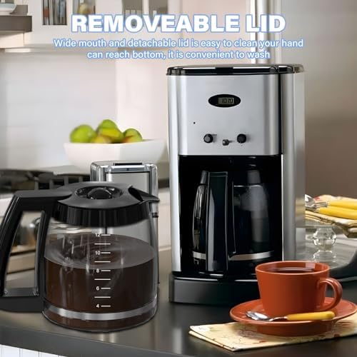12-Cup Coffee Maker Carafe Replacement Compatible with Cuisinart Coffee Maker SS-12, SS-15, SS-16, DCC-1100BK, DCC-1200, DCC-2650, CHW-12P1, DGB-400, DGB-550BK, DGB-550BK1, DGB-625BC and DGB-700BC