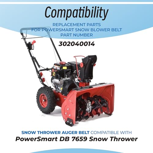 302040014 Snowblower Auger Belt, for Powersmart Snow Thrower Series Parts DB7659 DB7659H Drive V-Belt (24.75 * 0.26 * 0.47) Inch