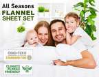 RUVANTI Flannel Sheets King Size - 100% Cotton Brushed King Size Sheets Set - Deep Pockets 16 Inches Bed Sheets - All Seasons Breathable & Extra Soft - Warm & Cozy, 4 Piece, Christmas Tree