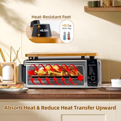 Compatible with Ninja Foodi SP101 SP301 Cutting Board, Heat Resistant Space Save Board for Ninja Air Fryer Flip up Ninja Foodi SP101 Accessories, Bamboo