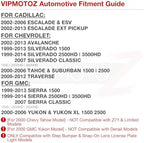 VIPMOTOZ Full LED License Plate Light For Cadillac Escalade Chevy Silverado 1500 2500 3500 Suburban Tahoe GMC Sierra 1500 2500 3500 Yukon XL Tag Lamp Assembly Replacement