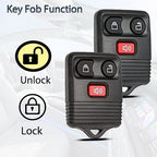 Key Fob Keyless Entry Fits for Ford F150 F250 F350 Explorer Expedition 1998-2016 / Ranger Escape Edge E150 Freestar/Lincoln Navigator Mazda 3 Button Remote Control Replacement CWTWB1U345