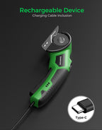 Cardboard Cutter, Rechargeable Cordless Electric Scissors, 4V Upgrade Motor Electric Box Cutter with 2 Blades, Safety Lock & LED Light, Powerful Cutting for Cardboard Box, Plastic, Leather
