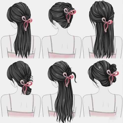 3 Pcs Bow Hair Clips Elegant Hair Claw Butterfly Hair Accessories for Girls Nonslip Butterfly Clips Hair Styling Accessories for Women