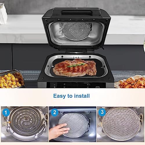 Replacement Splatter Shield and 3PCS Grill Mat for Ninja Foodi FG551 Air Fryer,Stainless Steel Splatter Screen Accessories for Ninja Foodi Smart XL 6-in-1 Indoor Grill