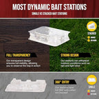 Catchmaster DefiANT Liquid Ant Bait Indoor (50 uses) + 4 Reusable Liquid Ant Bait Stations (2 Stacked), Multi-Surface Pest Control Traps for Home & Outdoor, Reduce & Remove Colonies, American Made