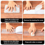 15Pcs Transparent Non Slip Stair Treads 30'' x 4'', Indoor Outdoor Clear Anti-Slip Strips for Elderly, Children, Pets - Protective Carpet Runner Mats