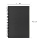 Blank Spiral Notebook, 2-Pack, Soft Cover, Sketch book, 100 Pages / 50 Sheets, 7.5 inch x 5.1 inch, 100GSM, (Black)