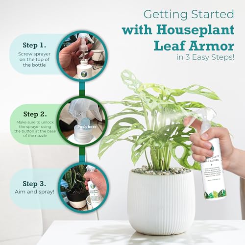 Leaf Armor by Houseplant Resource Center | Natural Indoor Plant Leaf Shine Spray for Fiddle Leaf Fig, Ficus Audrey, Monstera and Other houseplants (8 Fluid Ounces)