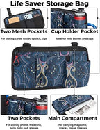 JOYTUTUS Walker Side Bag, Wheelchair Armrest Storage Pouch with Cup Holder, Wheelchair Accessories for Seniors, Walker Bag Cup Holder for Walker, Rollator, Electric Scooter or Wheelchair