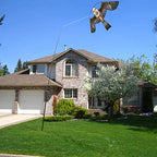 Flerigh Bird Hawk Flying Kite with Pole Crops Farm Protector Bird Scarer Flying Kite with 4m Pole-Style B