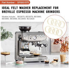 BES870XL Felt Washer Lower Burr for Breville Espresso Machine Grinders, SP0001575 Replacement Accessories for Breville Barista Express 870/876/878/880/980, Coffee Machine Cleaning Gasket, 8 Pack