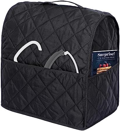Stand Mixer Cover for KitchenAid 3.5-Qt Artisan Mini/Plus, KSM3311, KSM3316 & All KSM3300 Series Tilt-Head Stand Mixer, 3.5 Quart Dust Cover with Pockets for Accessories. (BLACK)