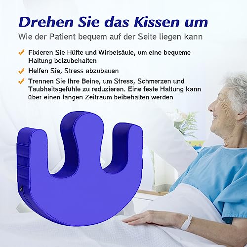 SMERPHOX Patient Turning Device U-Shaped Pillow PU Leather Flannel Anti-Decubitus Bedsore Paralyzed Patient Shift Nursing Tool for The Elderly Bed Care Products Helping The Elderly Turn Over Large