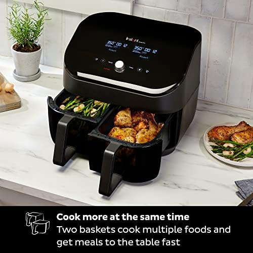 Instant Pot Vortex Plus XL 8QT ClearCook Air Fryer, Clear Windows, Custom Programming, 8-in-1 Functions that Crisps, Broils, Roasts, Dehydrates, Bakes, Reheats, from the Makers of Instant Pot, Black