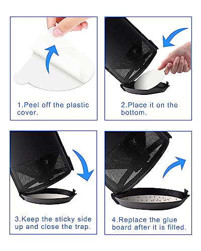 50 Pcs 4.3" Refill Glue Boards Compatible with Katchy, Fenun, Nontail, and Toloco, Replacement Sticky Pads for Indoor Insect Fly Mosquito Trap Bug Catcher Catchy Zapper