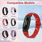 4 Pack Bands Compatible with Fitbit Inspire 3/Inspire 2/Inspire/Inspire HR/Ace 3/Ace 2 Band, Elastic Adjustable Nylon Loop Straps Replacement Sport Stretchy Wristband for Women Men