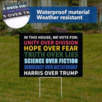 Probsin Kamala Harris 2024 Yard Sign with Metal Stakes Double Sided 12" x 17" In This House Harris Over Trump Signs Voted for Kamala Harris Outdoor Decorations for Lawn, Garden, Window, Party Supplies