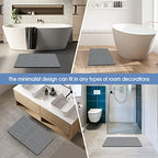 Veeloim Stone Bath Mat Diatomaceous Earth Bath Mat Non-Slip Super Absorbent Stone Bath Mats for Bathroom Quick Drying Diatomite Stone Shower Mat Large Natural Easy to Clean(23.6×15.4" Gray)