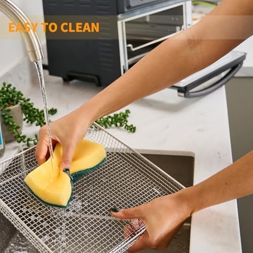 BOV900BSS Air Fryer Basket Replacement for Breville Smart Oven Parts 304 Stainless Steel Air Fryer Tray BOV900 BOV950 Joule Oven Breville Toaster Oven Mesh Basket Baking Pan 1 Pcs