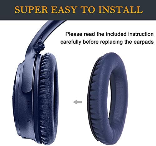SoloWIT Replacement Ear Pads Cushions, Earpads Compatible with Bose QuietComfort 35 (Bose QC35) and Quiet Comfort 35 II (Bose QC35 II) Over-Ear Headphones (Midnight Blue)