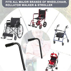 Wheelchair Handle Extenders, (400lbs Weight Capacity) Adjustable Wheel Chair Accessories Adults - Stroller Handle Extender, Extendable Handle for Wheelchair, Rallator & Stroller (Without Brake)