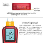 Proster Digital Thermocouple Temperature Thermometer with Two K-Type Thermocouple Probe Backlight LCD K Type Thermometer Dual Channel for K/J/T/E/R/S/N Type
