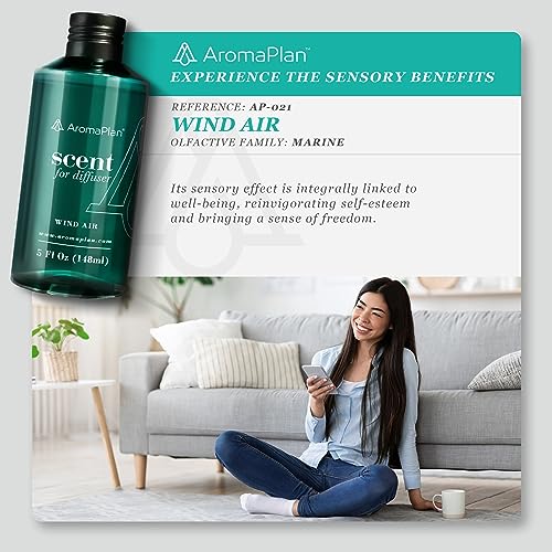 Aromaplan Hotel Scents Wind Air 5 Fl Oz, USA Fragrance- Home Luxury Aroma & Hotel Collection Diffuser Oil- Hotel Diffuser Oil for Aromatherapy- USA Made, Bigger Bottle, Bolder Aroma & Longer Lasting