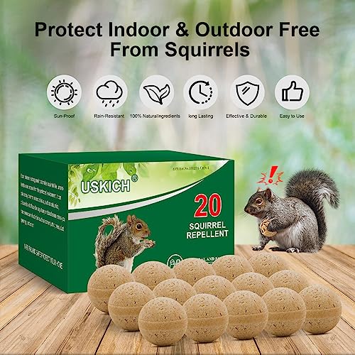 20Pack Squirrel Repellent Outdoor, Chipmunk Repellent Outdoor,Rodent Repellent,Squirrel Repellent for Attic and Cars Engines, Ultra Powerful Squirrel Deterrent Keep Squirrels Out of Garden