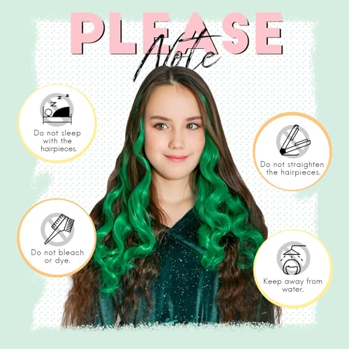 Dreamlover Hair Accessories for Girls, Colored Hair Extensions for Kids, 24 Pieces